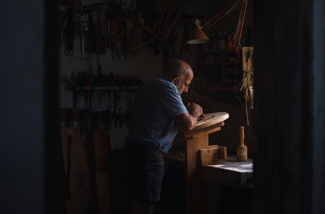 Craftsman working at bench
